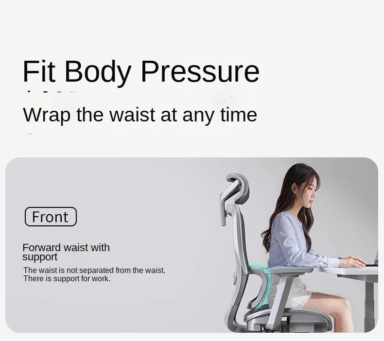 Adjustable Ergonomic Office Chair with Lumbar Support, Breathable Mesh Back, Soft Seat, and Tilt Function for Extended Sitting