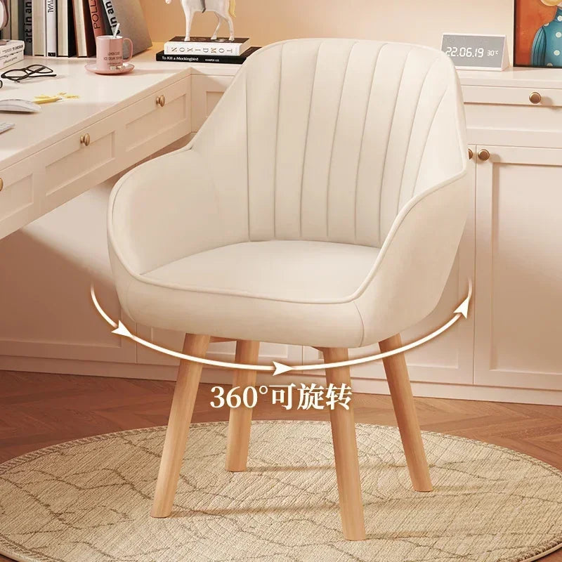 Prolonged Sitting Chair Comfortable Computer Seat Leather Backrest Chair Makeup Stool for Dormitory Study Versatile Seating