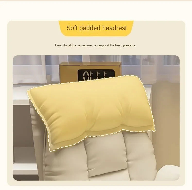 Gaming Chair Soft Comfortable Ergonomic Office Chair 4D Adjustable Armrest Headrest Recliner for Women 160° Lie Flat Boss Chair