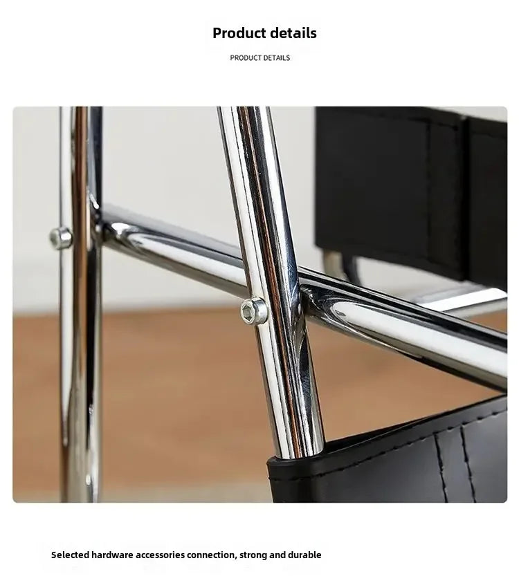 Nordic Vassili Leisure  Chair Single Chair Medieval Industrial Style Bauhaus Saddle Leather Simple Network Red Photo Furniture