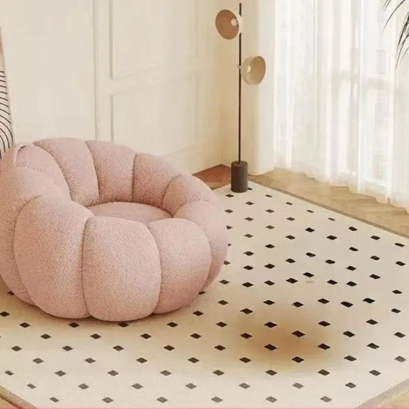 Fashionable and high-end Nordic style lazy pumpkin shaped small-sized single person reclining tatami sofa chair for leisure