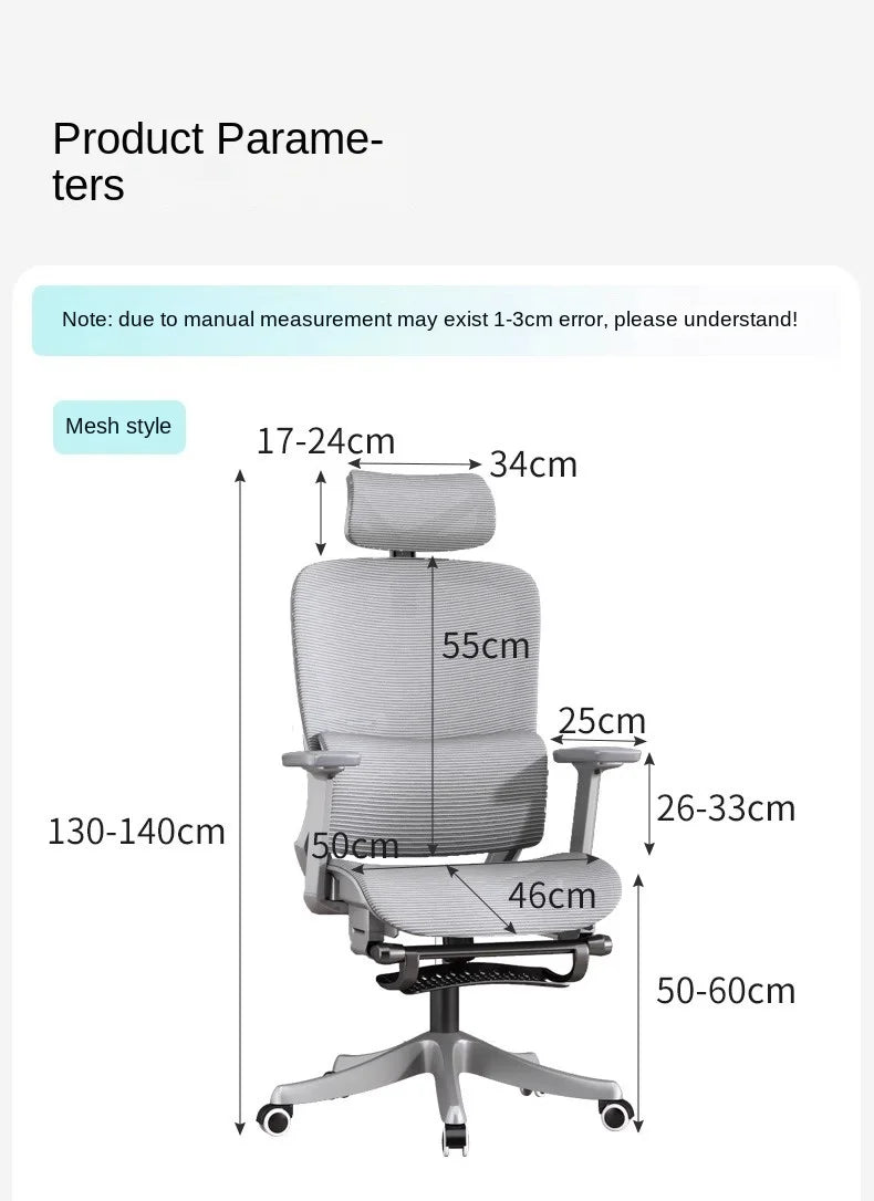 Adjustable Ergonomic Office Chair with Lumbar Support, Breathable Mesh Back, Soft Seat, and Tilt Function for Extended Sitting