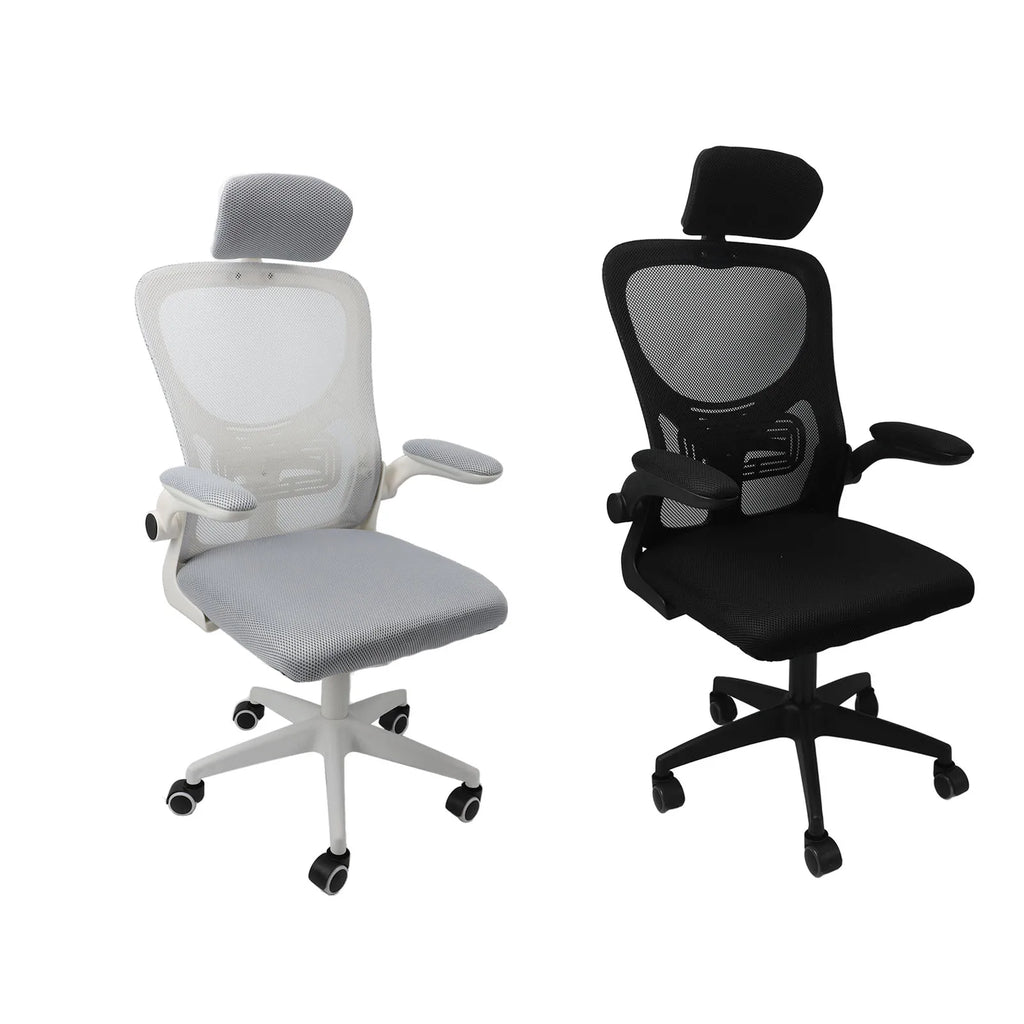 Computer Desk Chair 330.7lb Load Capacity 90 Degree Rotating Armrests Breathable  Chair with 5 Wheels for Home