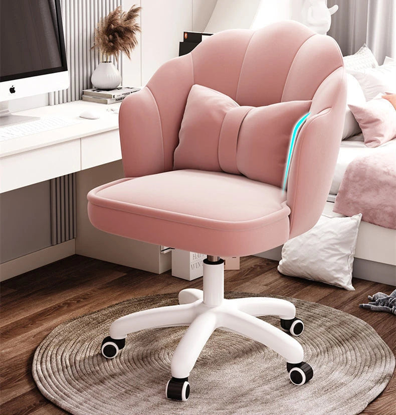 Floor Chair Home Computer Chair Back Bedroom Swivel Chair Comfortable Sedentary Girls Makeup Chair Dormitory Student Seat