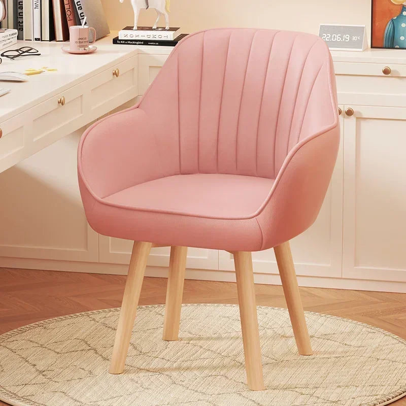 Prolonged Sitting Chair Comfortable Computer Seat Leather Backrest Chair Makeup Stool for Dormitory Study Versatile Seating