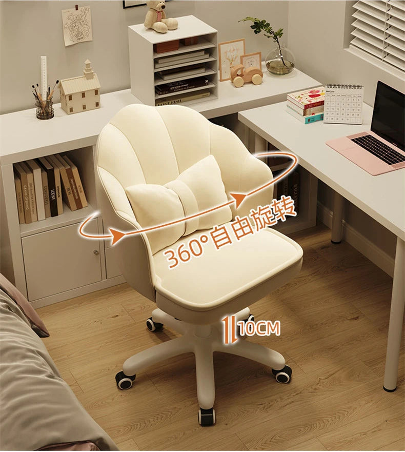 Floor Chair Home Computer Chair Back Bedroom Swivel Chair Comfortable Sedentary Girls Makeup Chair Dormitory Student Seat