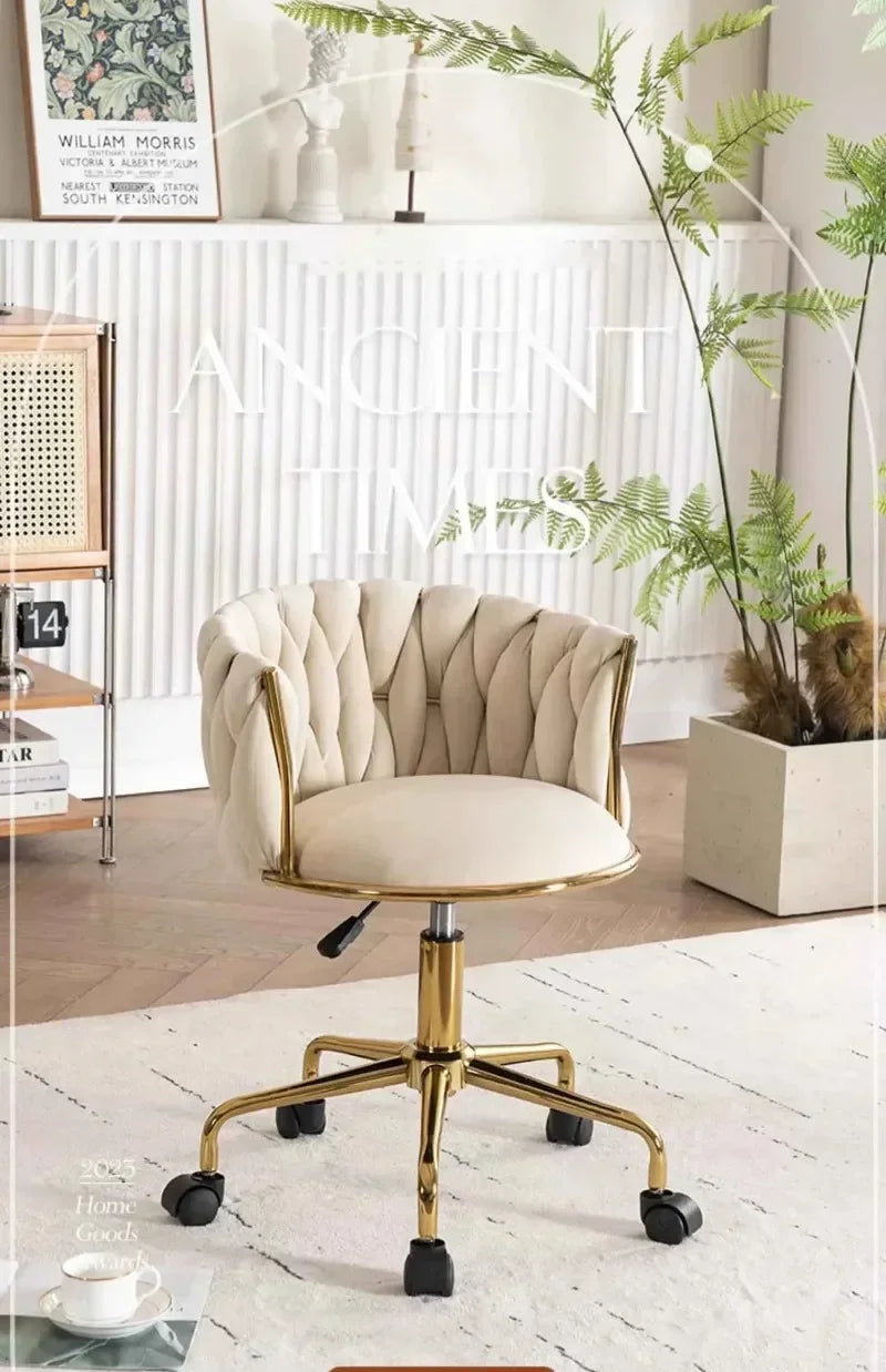 Home Girls Bedroom Makeup Chair, Comfortable for Long Periods of Time Grace Living Room Backrest Lift Swivel Chair JQM Furniture