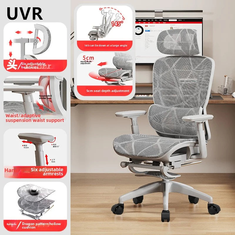 UVR Mesh Office Chair Ergonomic Design Armchair Sitting Comfort Reclining Boss Chair Lift Adjustable Gaming Computer Chair