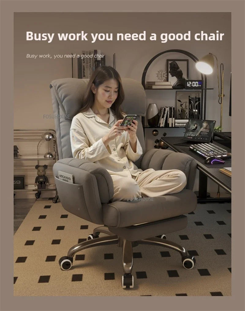 Adjustable Height Computer Chair Comfortable Ergonomic Office Chair Dormitory E-sports Gaming Chair Reclining Backrest Furniture