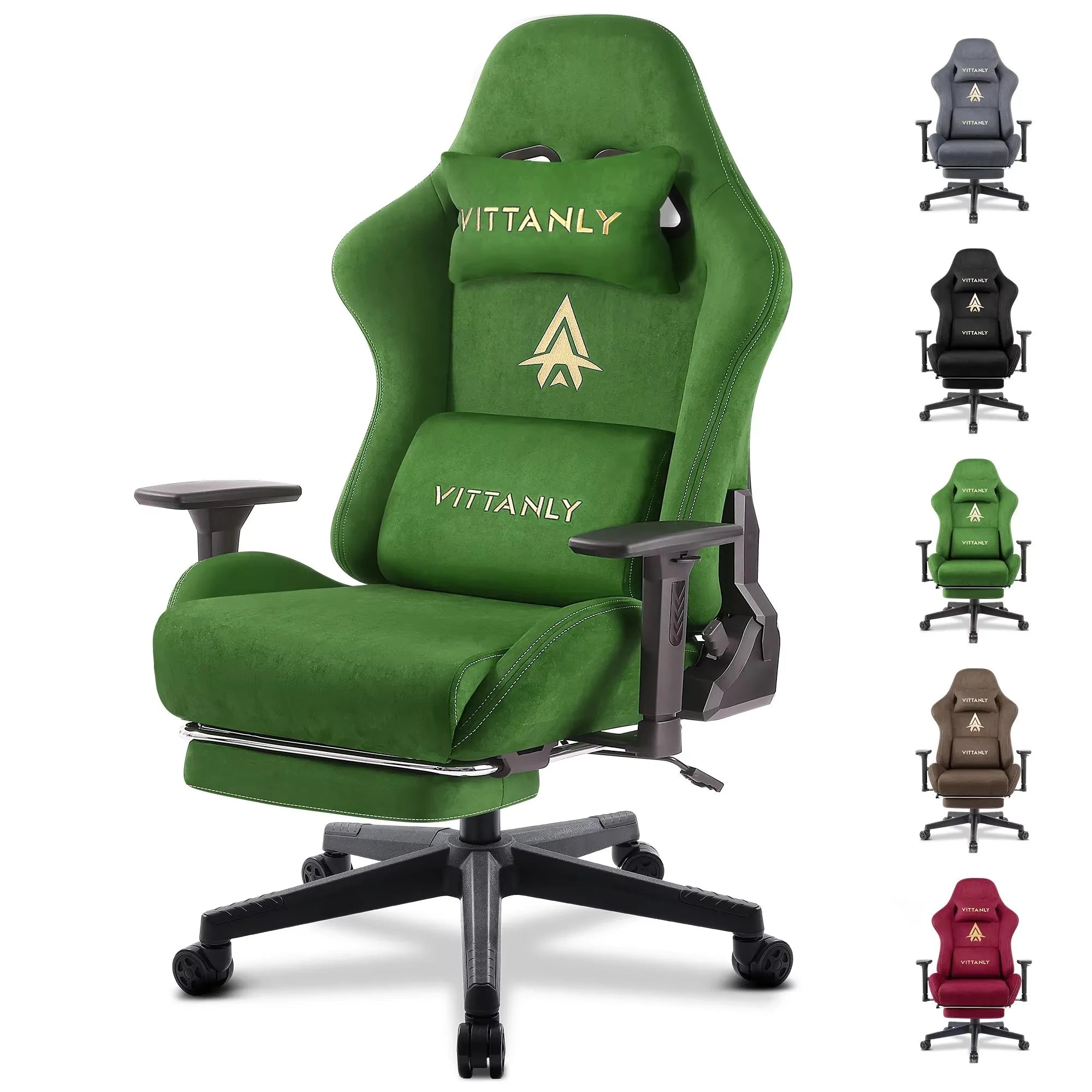 Kitinjoy Suede Gaming Chair Ergonomic Office Chair Desk Chair with Lumbar Support Comfortable Breathable Leather Computer Chair