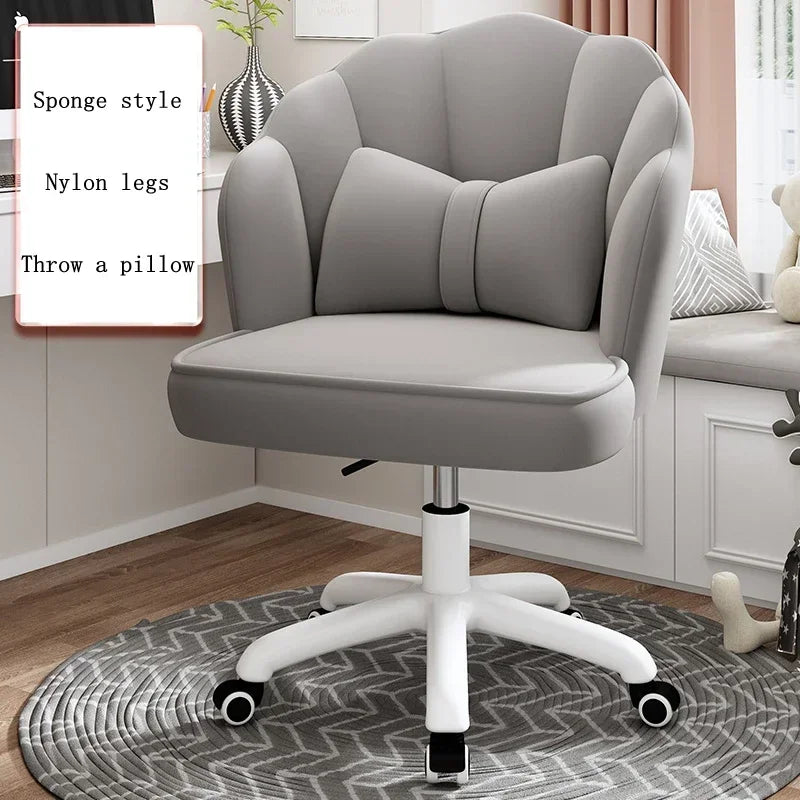 Floor Chair Home Computer Chair Back Bedroom Swivel Chair Comfortable Sedentary Girls Makeup Chair Dormitory Student Seat