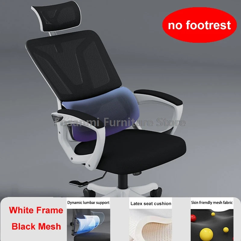 Ergonomic Office Computer Swivel Chair with Lumbar Support Reclining Adjustable Gamer with Comfort Headrest Desk Chairs for Home