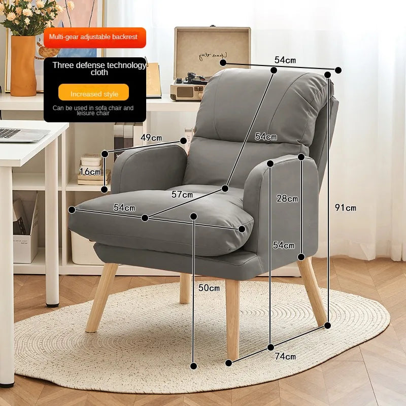 Living Room Lounge Chair Computer Chair Home Study Office Chair Bedroom Armchair Folding Single Person Sofa Chair Vanity