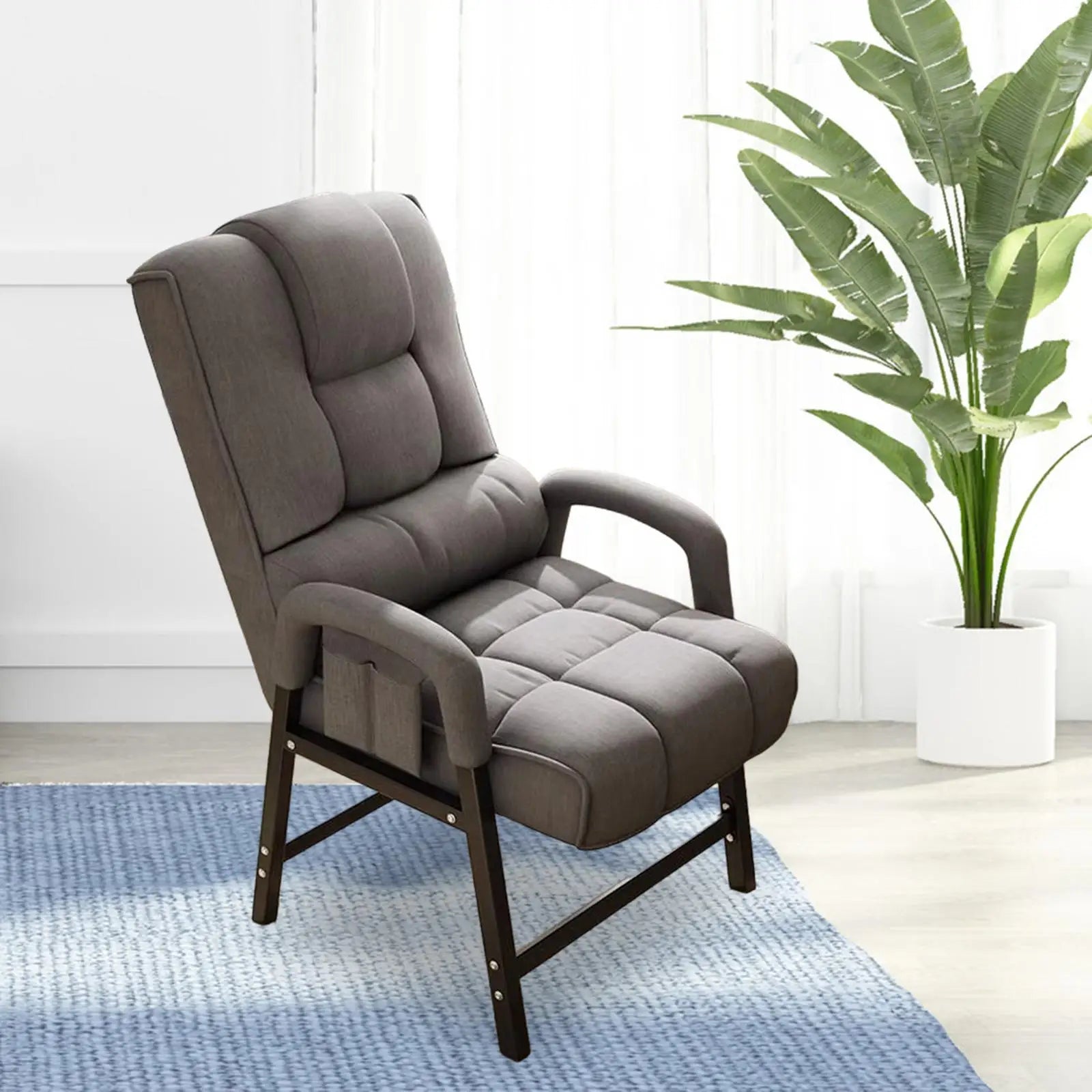 Ergonomic Reclining Chair Padded Cushion Seat High Back Metal Frame Dormitory Thickened Neck Support For Gaming Reading Chair