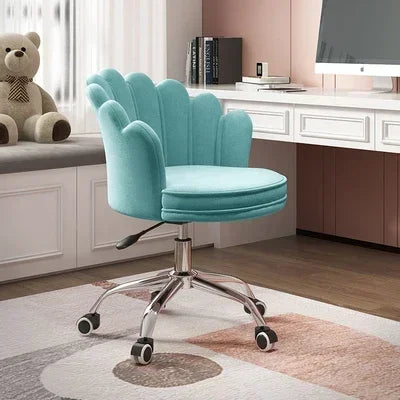 Nordic Female Anchor Chair Rotatable Home Office Chair Lovely Pink Bedroom Desk Chair with Adjustable Lift Stylish Furniture