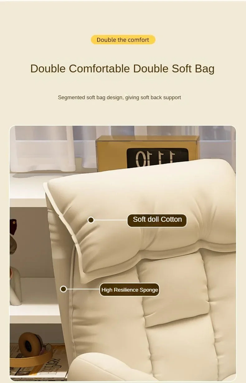 Gaming Chair Soft Comfortable Ergonomic Office Chair 4D Adjustable Armrest Headrest Recliner for Women 160° Lie Flat Boss Chair