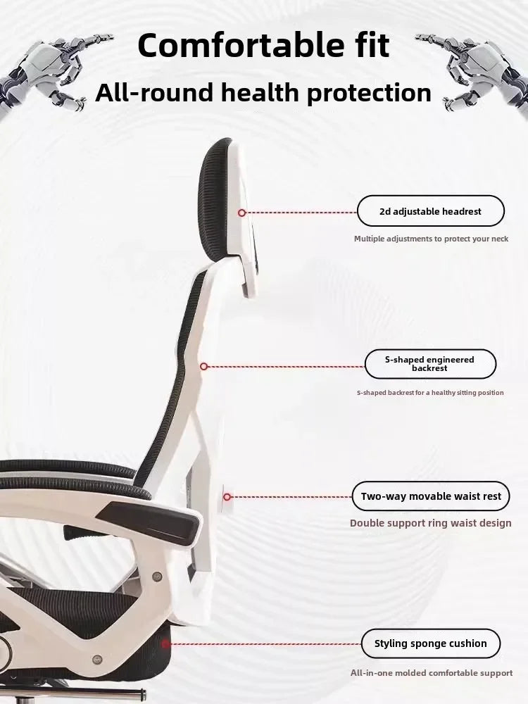 Computer Chair Home Office Chair Comfortable Sedentary Students Gaming Chairs Dormitory Chair Reclining Seat Ergonomic Ufficio
