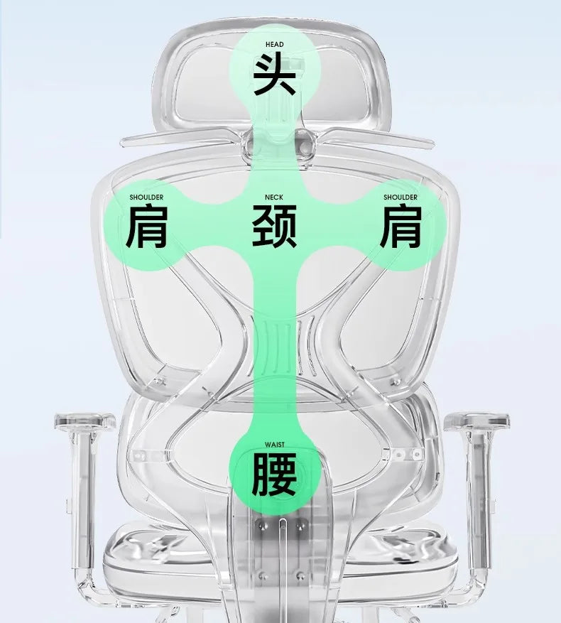 Gaming Chair Footrest Adjustable Office Ergonomic 3D Lumbar Design Breathable Mesh Layered Sponge Silla De Escritorio