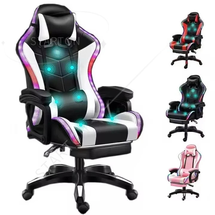 Fast Shipping Silla Gamer Cheap Computer Gaming Chair Computer Adjustable Racing Gaming Chair with RGB and Massage