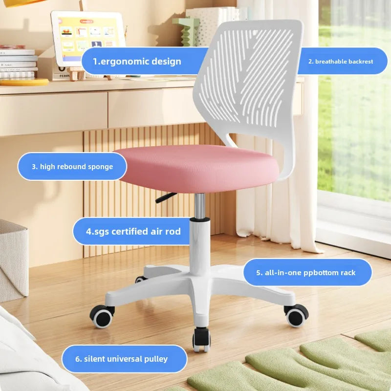 Mesh Task Chair 2024 Edition Pink Office Chair with Plush Padded Seat Swivel Adjustable Desk Chair Ergonomic Office Chair