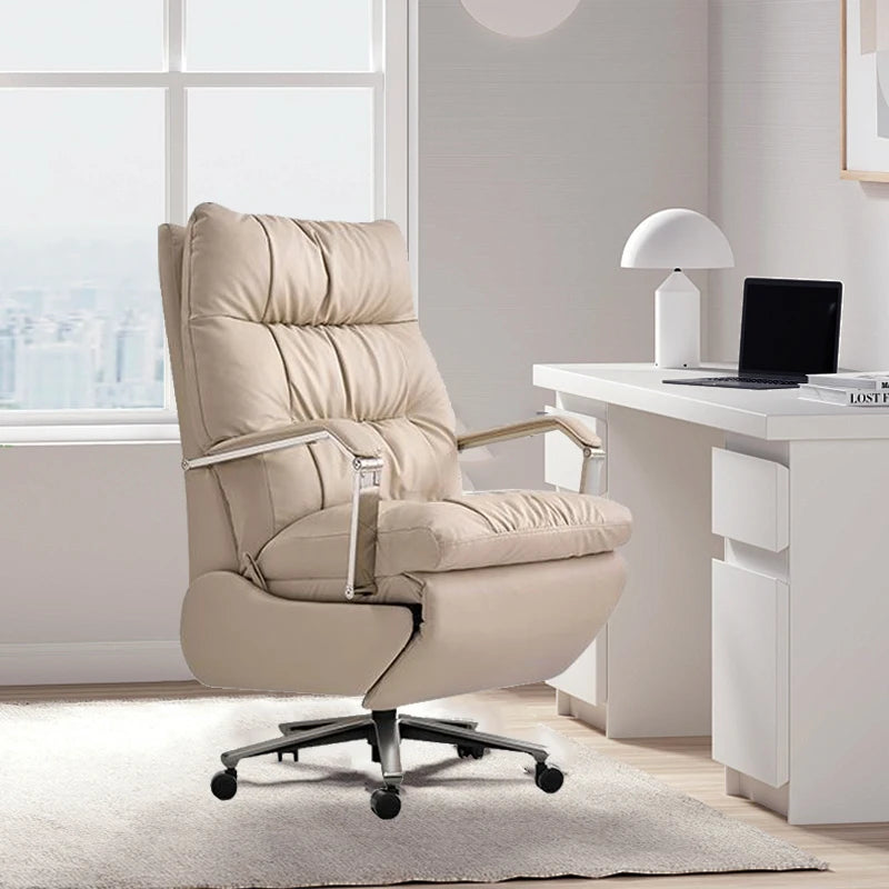 Adjustable Soft Gaming Swivel Chair Comfortable Leather Computer Office Chair with Footrest Thickened Back Desk Chairs for Home