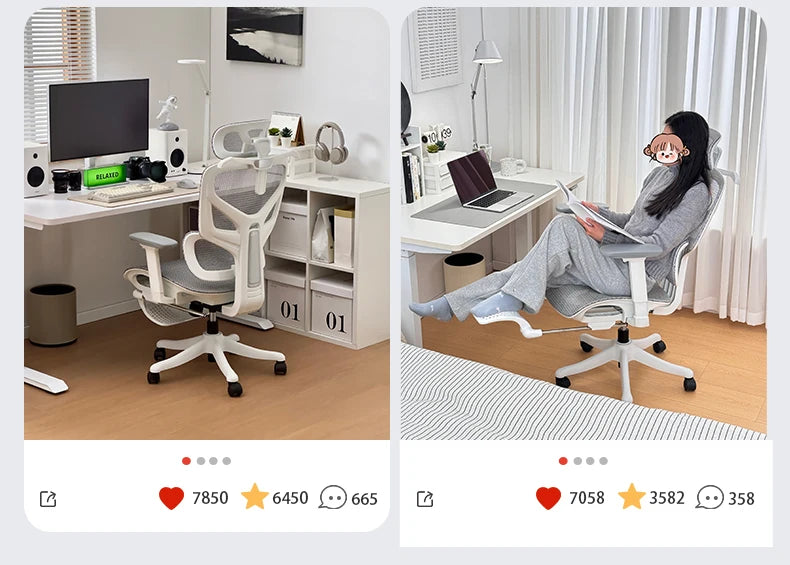 Chair Computer Chairs for Living Room Desk Footrest Adjustable Furniture White Gaming Chair Free Delivery Office Automation