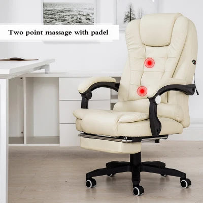 Office Boss Chair Ergonomic Computer Gaming Chair Internet Cafe Seat Household Reclining Seven-point massage Chair With Footrest
