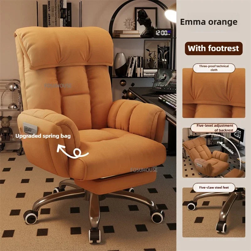 Adjustable Height Computer Chair Comfortable Ergonomic Office Chair Dormitory E-sports Gaming Chair Reclining Backrest Furniture