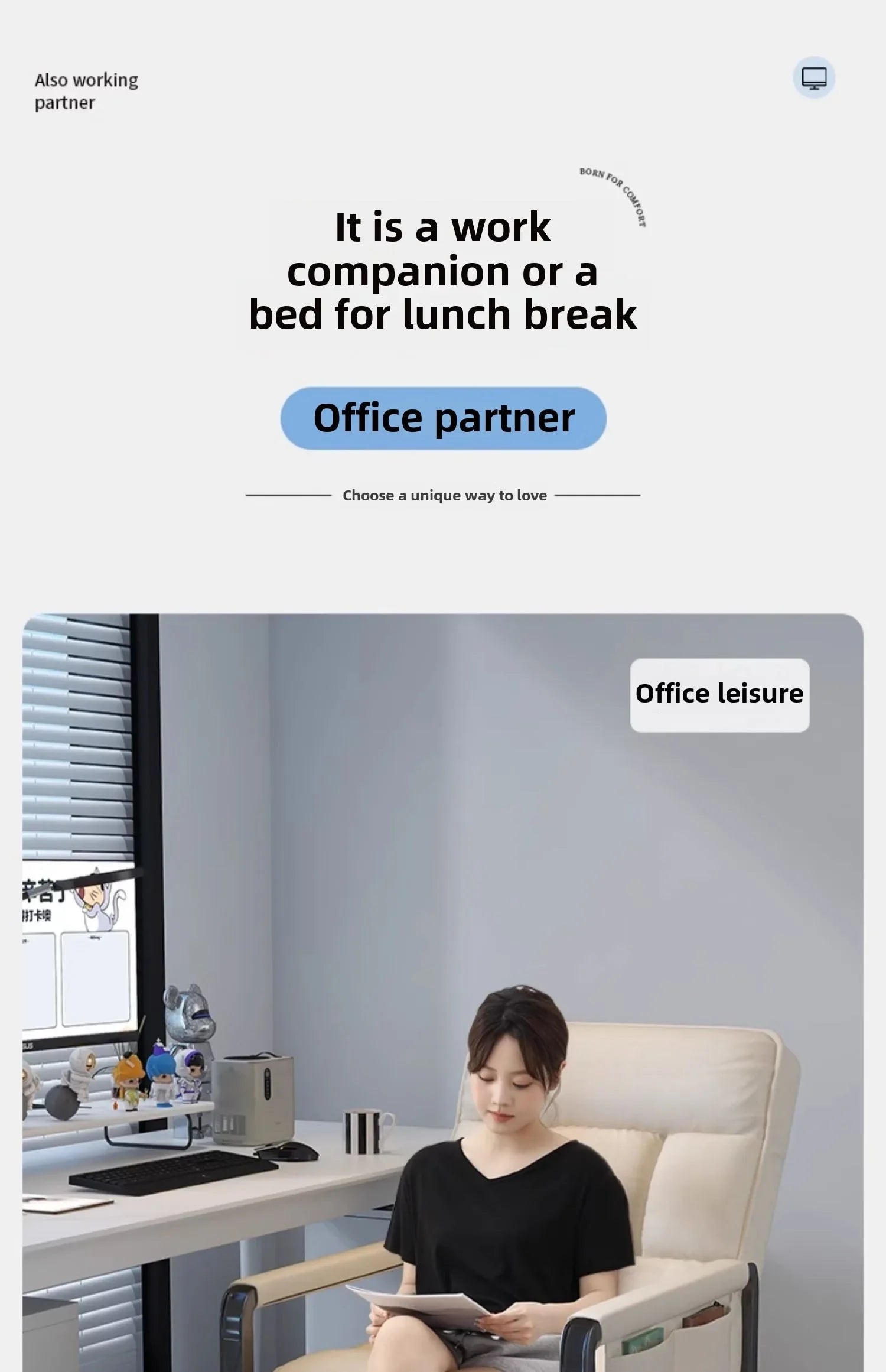 Reclining chair office lunch break folding chair computer chair can sit and lie down dual-purpose lazy sofa chair with backrest