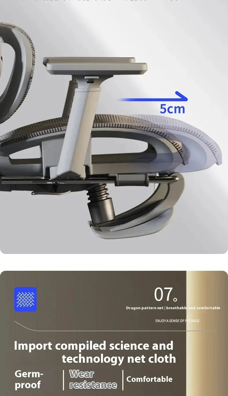 Ergonomic Office Chair Gaming Computer 3D Armchair Armrests Headrest Chair Lift High Back Sillas Gaming Foot Pedals Furniture