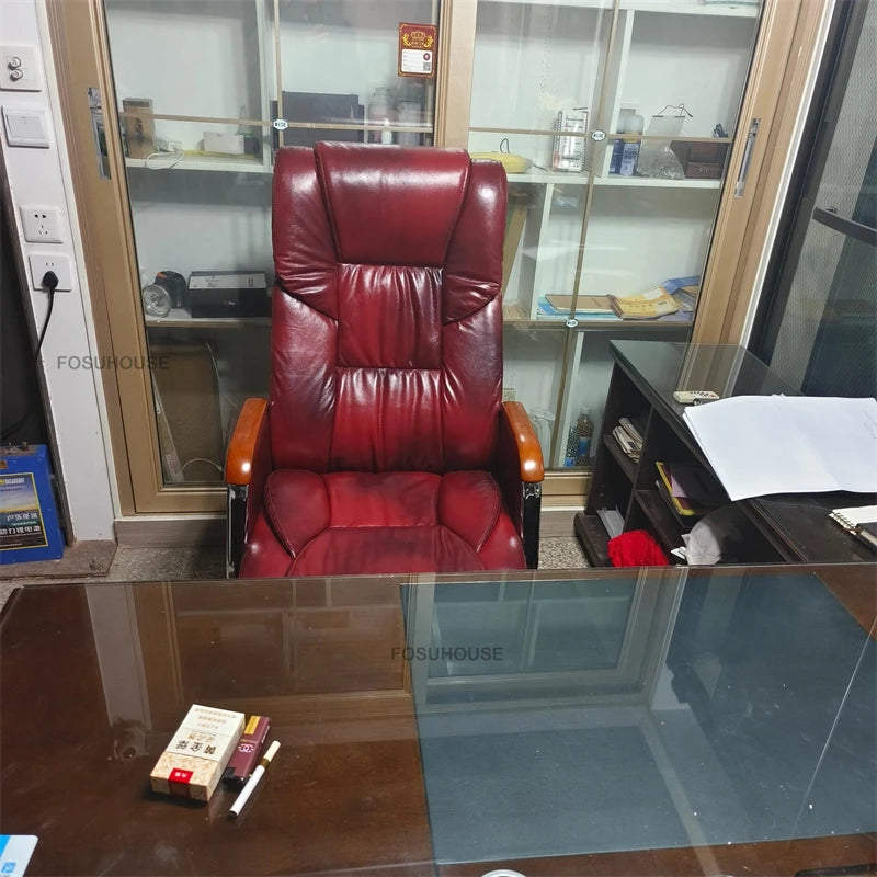 Comfortable Leather Back Boss Chair for Office Furniture Nordic Leisure Swivel Office Chairs Simple Student Computer Gamer Chair
