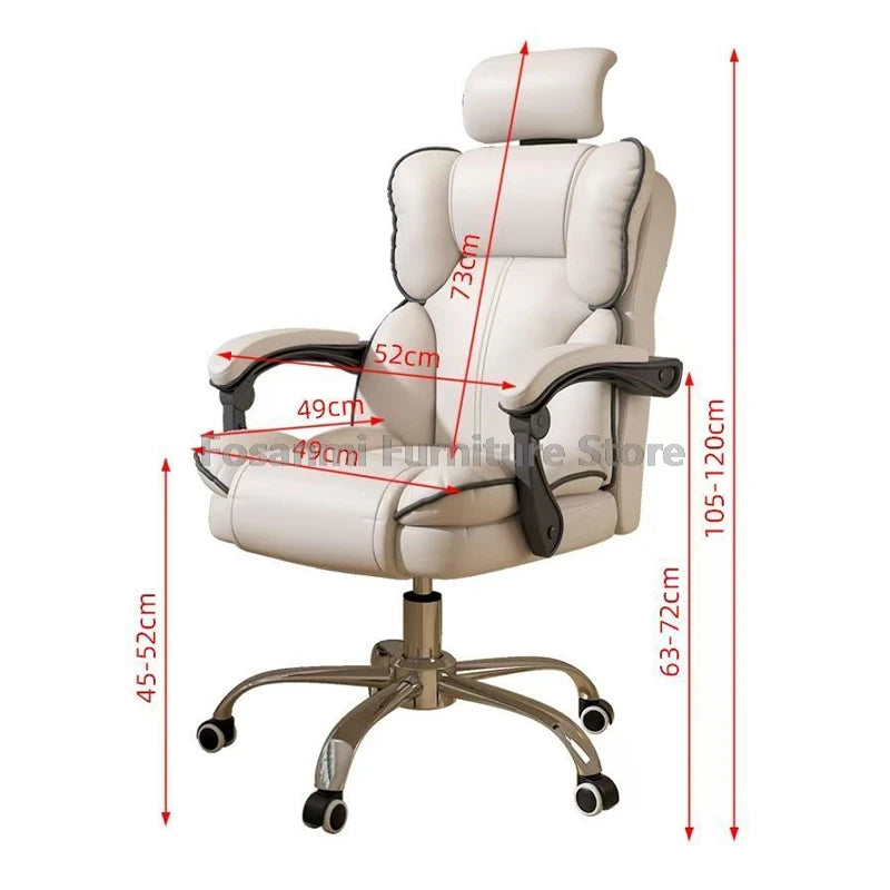 Ergonomic Soft Leather Gamer Desk Chair for Home Adjustable Gaming Chair with Headrest Modern Lumbar Support Office Swivel Chair