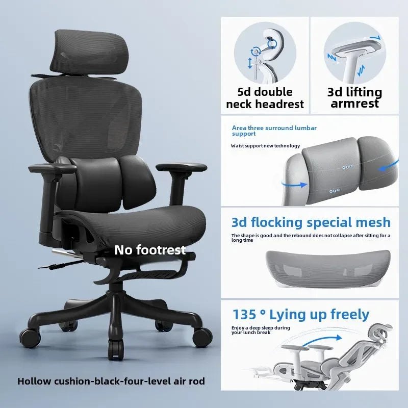 Adjustable Ergonomic Chair with Lumbar Support, Comfortable Gaming Chair for Home and Office, Reclining Office Chair