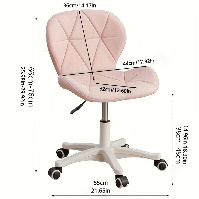 Office Dorms Home with Comfortable Seat Pink Desk Chair Computer Chair Ergonomic Swivel Chair