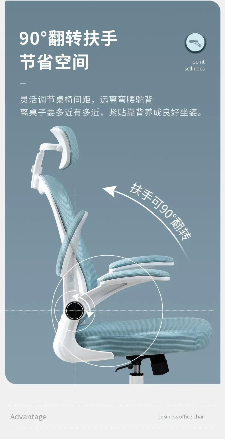 Ergonomic Office Chair Adjustable Headrest Breathable Mesh Back Multi - Angle Reclining Bureaustoel Home Office Study Gaming