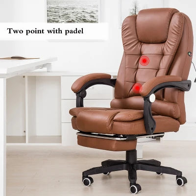 Office Boss Chair Ergonomic Computer Gaming Chair Internet Cafe Seat Household Reclining Seven-point massage Chair With Footrest
