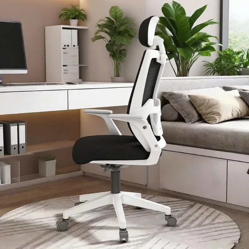 Ergonomic Office Chair Adjustable Headrest Lumbar Support Chair Breathable Mesh Backrest Comfortable Seat Home Office Gaming
