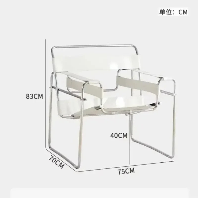 Nordic Vassili Leisure  Chair Single Chair Medieval Industrial Style Bauhaus Saddle Leather Simple Network Red Photo Furniture