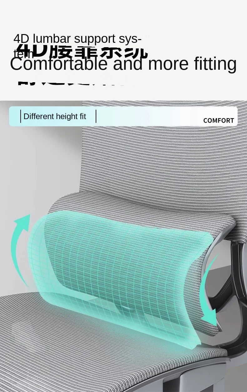 Adjustable Ergonomic Office Chair with Lumbar Support, Breathable Mesh Back, Soft Seat, and Tilt Function for Extended Sitting