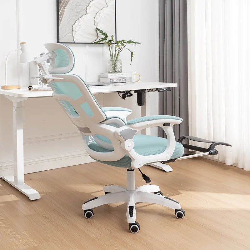 Olevo Wooden Ergonomic Chair Dormitory Movable Rotating Study Chair Office Sitting Comfortable Lying Waist Support Office Chair