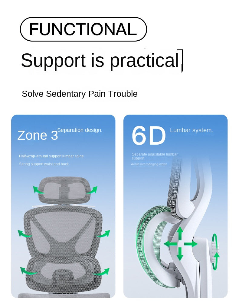 UVR Reclinable Boss Chair Sedentary Comfort Mesh Staff Sedentary Comfort Ergonomic Design Backrest Stool Game Office Chair