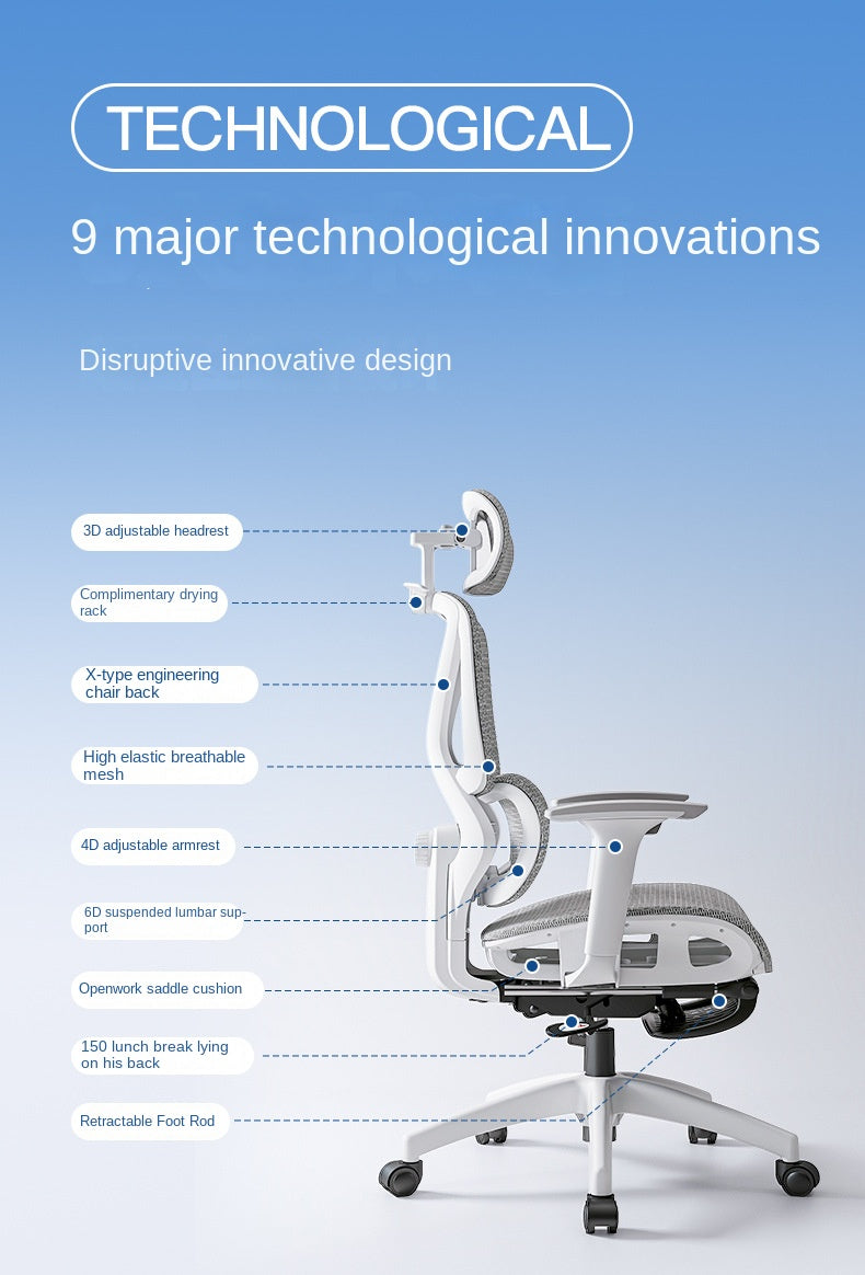 UVR Reclinable Boss Chair Sedentary Comfort Mesh Staff Sedentary Comfort Ergonomic Design Backrest Stool Game Office Chair